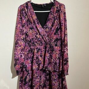 Vero Moda Floral Ruffle Wrap Dress | Size M